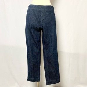 Soft Surroundings Size Small Petite Dark Wash Blue Denim Cropped Jeans